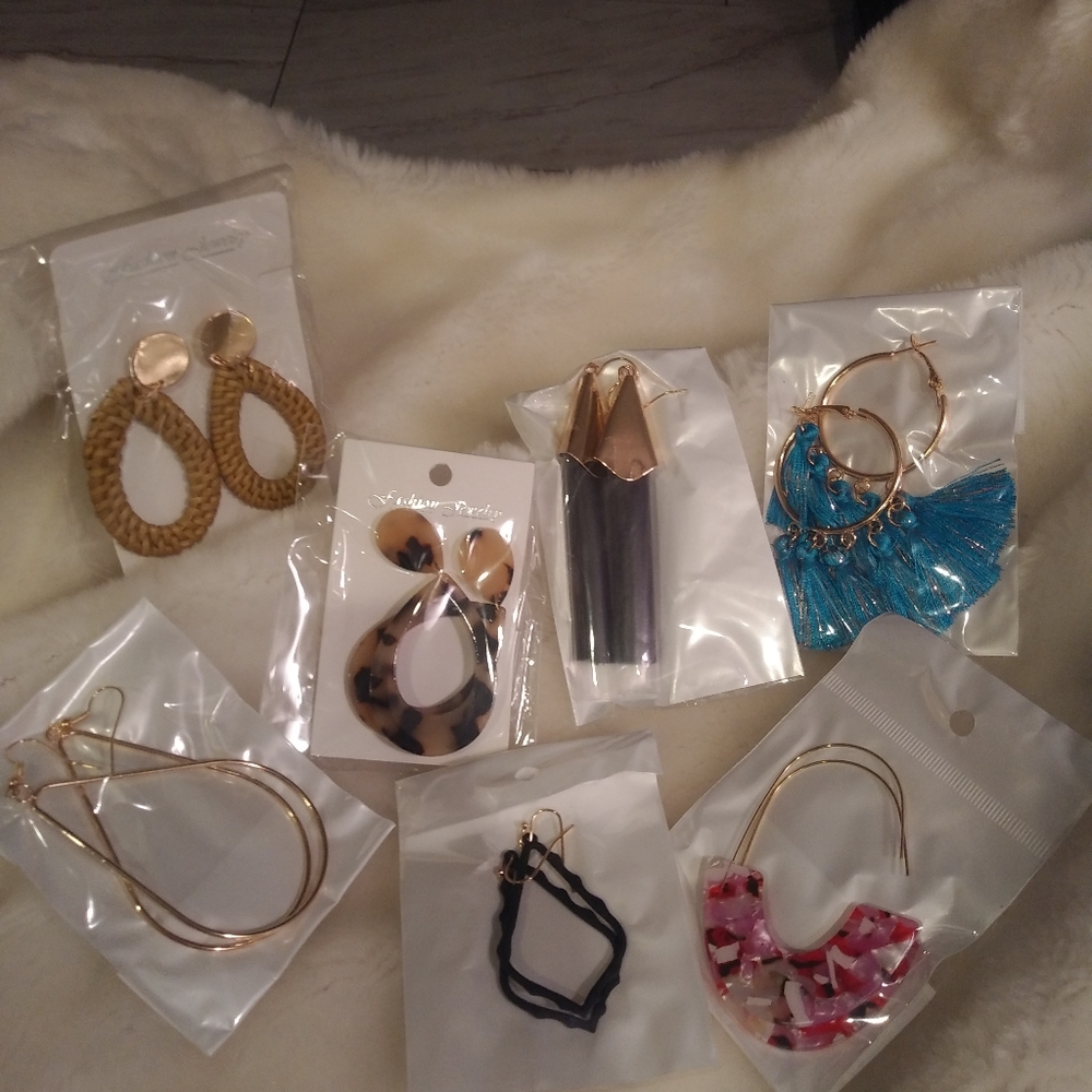 7 pairs hoops earings
